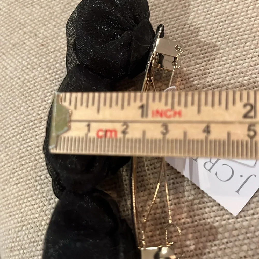 J. Crew Black Organza Rosette Barrette/NWT